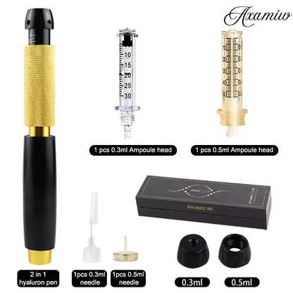 Pluma hialurónica 2 en 1 Axamiw - Dos cabezales (0,3 ml y 0,5 ml)